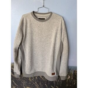 Quiksilver‎ Terry Fleece Crew Neck Sweatshirt LG Heather Gray Beach Surf LS
